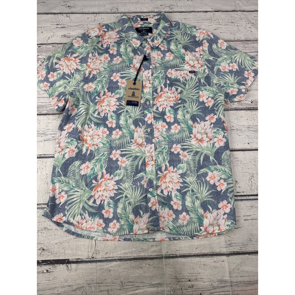 NEW Chubbies Men's The Resort Wear SS Floral Button-Down Shirt Multicolor Sz XXL